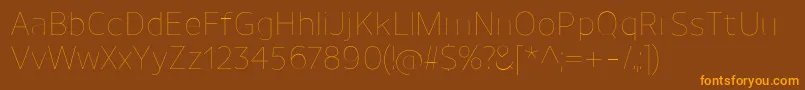 UnimanUltralight Font – Orange Fonts on Brown Background