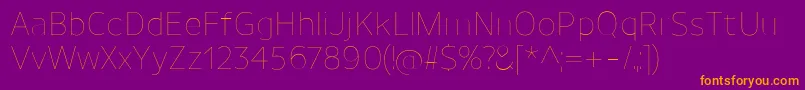 UnimanUltralight Font – Orange Fonts on Purple Background