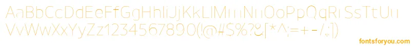 UnimanUltralight Font – Orange Fonts on White Background