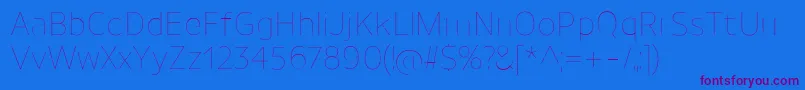 UnimanUltralight Font – Purple Fonts on Blue Background