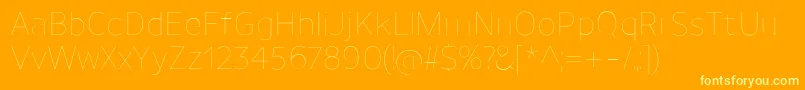UnimanUltralight Font – Yellow Fonts on Orange Background