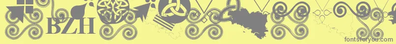 fuente AaaBzh – Fuentes Grises Sobre Fondo Amarillo