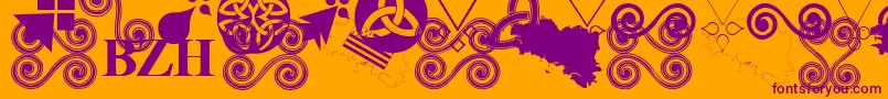 AaaBzh Font – Purple Fonts on Orange Background