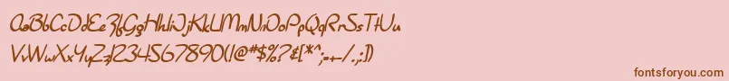 SfBurlingtonScriptBold Font – Brown Fonts on Pink Background