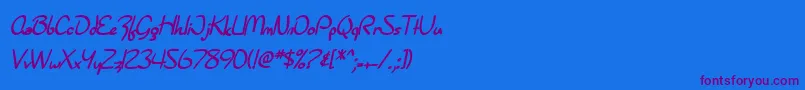 SfBurlingtonScriptBold Font – Purple Fonts on Blue Background