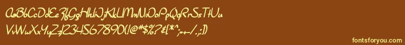 SfBurlingtonScriptBold Font – Yellow Fonts on Brown Background