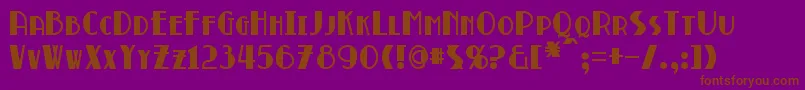 BroadmoorBold-Schriftart – Braune Schriften auf violettem Hintergrund