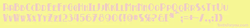 BroadmoorBold-fontti – vaaleanpunaiset fontit keltaisella taustalla