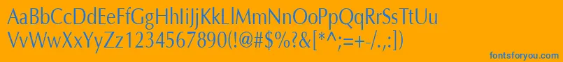 OptimaH80 Font – Blue Fonts on Orange Background