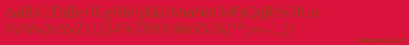 OptimaH80 Font – Brown Fonts on Red Background
