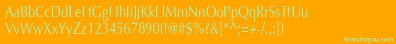 OptimaH80 Font – Green Fonts on Orange Background