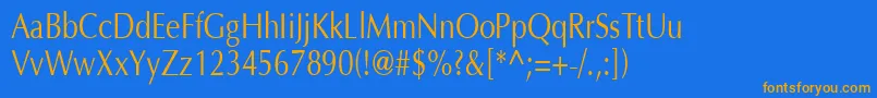 OptimaH80 Font – Orange Fonts on Blue Background