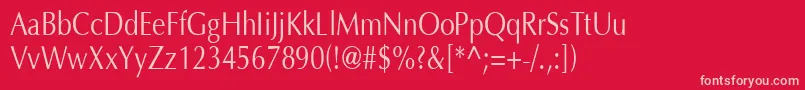 OptimaH80 Font – Pink Fonts on Red Background