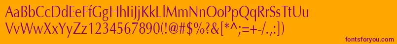 OptimaH80 Font – Purple Fonts on Orange Background