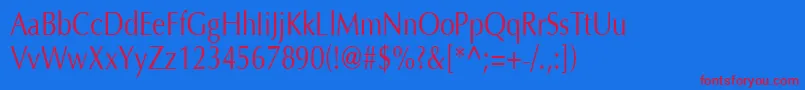 OptimaH80 Font – Red Fonts on Blue Background