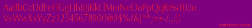 OptimaH80 Font – Red Fonts on Purple Background