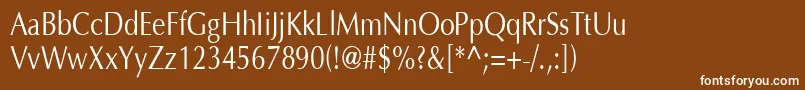 OptimaH80 Font – White Fonts on Brown Background