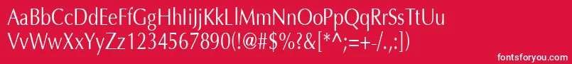 OptimaH80 Font – White Fonts on Red Background