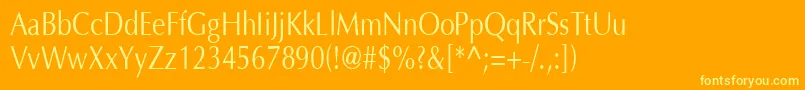 OptimaH80 Font – Yellow Fonts on Orange Background