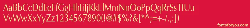 OptimaH80 Font – Yellow Fonts on Red Background