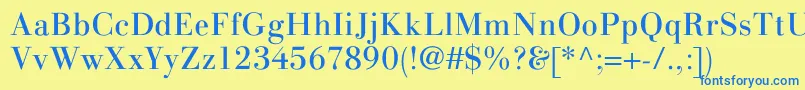 LinotypegianottenRegular Font – Blue Fonts on Yellow Background