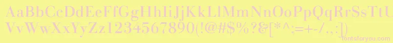 LinotypegianottenRegular Font – Pink Fonts on Yellow Background