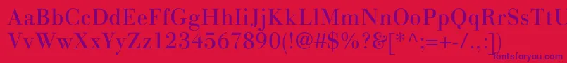 LinotypegianottenRegular Font – Purple Fonts on Red Background