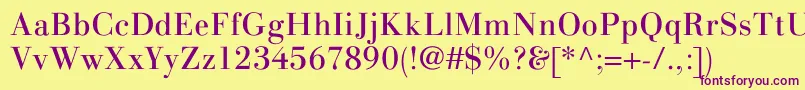 LinotypegianottenRegular Font – Purple Fonts on Yellow Background