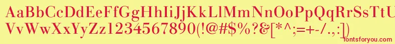 LinotypegianottenRegular Font – Red Fonts on Yellow Background