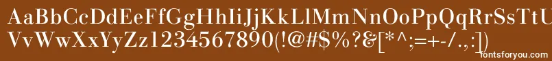 Czcionka LinotypegianottenRegular – białe czcionki na brązowym tle