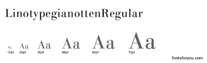 Größen der Schriftart LinotypegianottenRegular