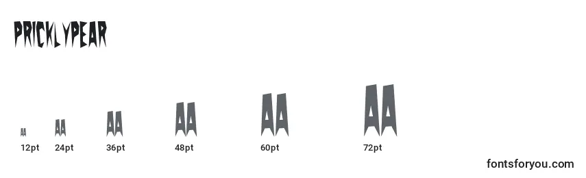 Pricklypear Font Sizes