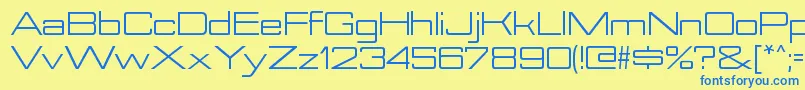 NesobriteexRegular-Schriftart – Blaue Schriften auf gelbem Hintergrund