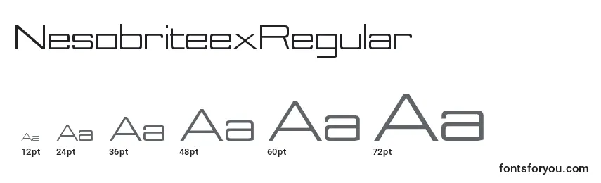NesobriteexRegular Font Sizes