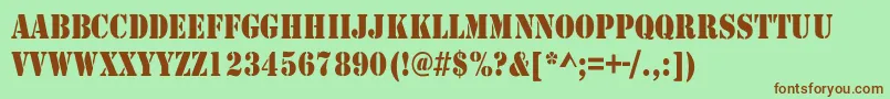 RudyThin Font – Brown Fonts on Green Background