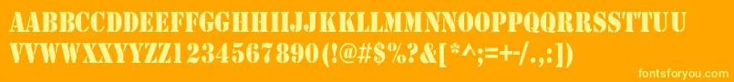 RudyThin Font – Yellow Fonts on Orange Background