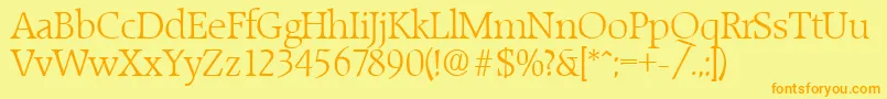 RaleighLight Font – Orange Fonts on Yellow Background