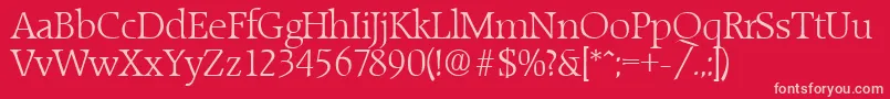 RaleighLight Font – Pink Fonts on Red Background