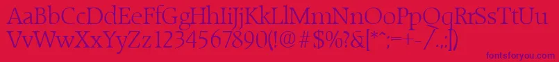 RaleighLight Font – Purple Fonts on Red Background