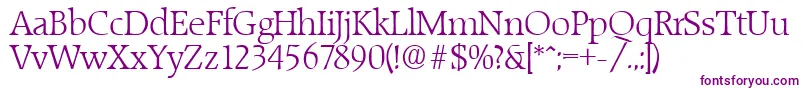 RaleighLight Font – Purple Fonts on White Background