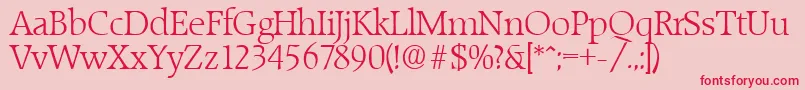 RaleighLight Font – Red Fonts on Pink Background