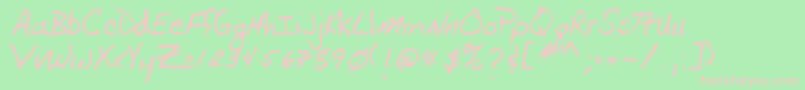 VockelRegular Font – Pink Fonts on Green Background