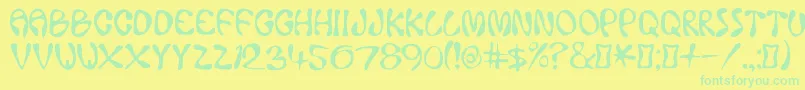 fuente AceCrikey – Fuentes Verdes Sobre Fondo Amarillo