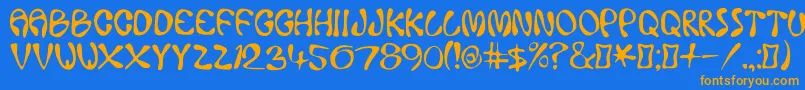 AceCrikey Font – Orange Fonts on Blue Background