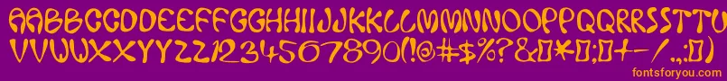 AceCrikey Font – Orange Fonts on Purple Background