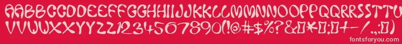 AceCrikey Font – Pink Fonts on Red Background