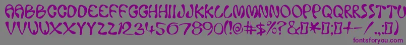 フォントAceCrikey – 紫色のフォント、灰色の背景