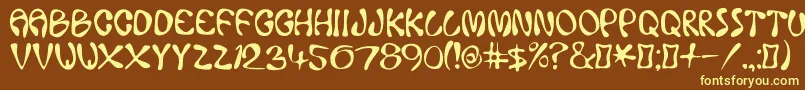 AceCrikey Font – Yellow Fonts on Brown Background