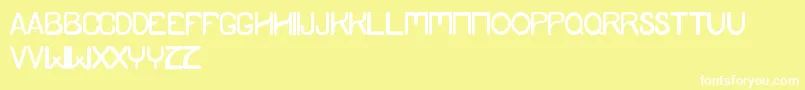 YamdumStyle-Schriftart – Weiße Schriften auf gelbem Hintergrund