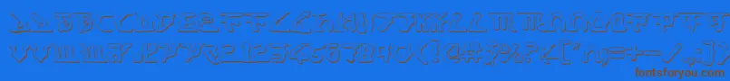 フォントHomewts – 茶色の文字が青い背景にあります。